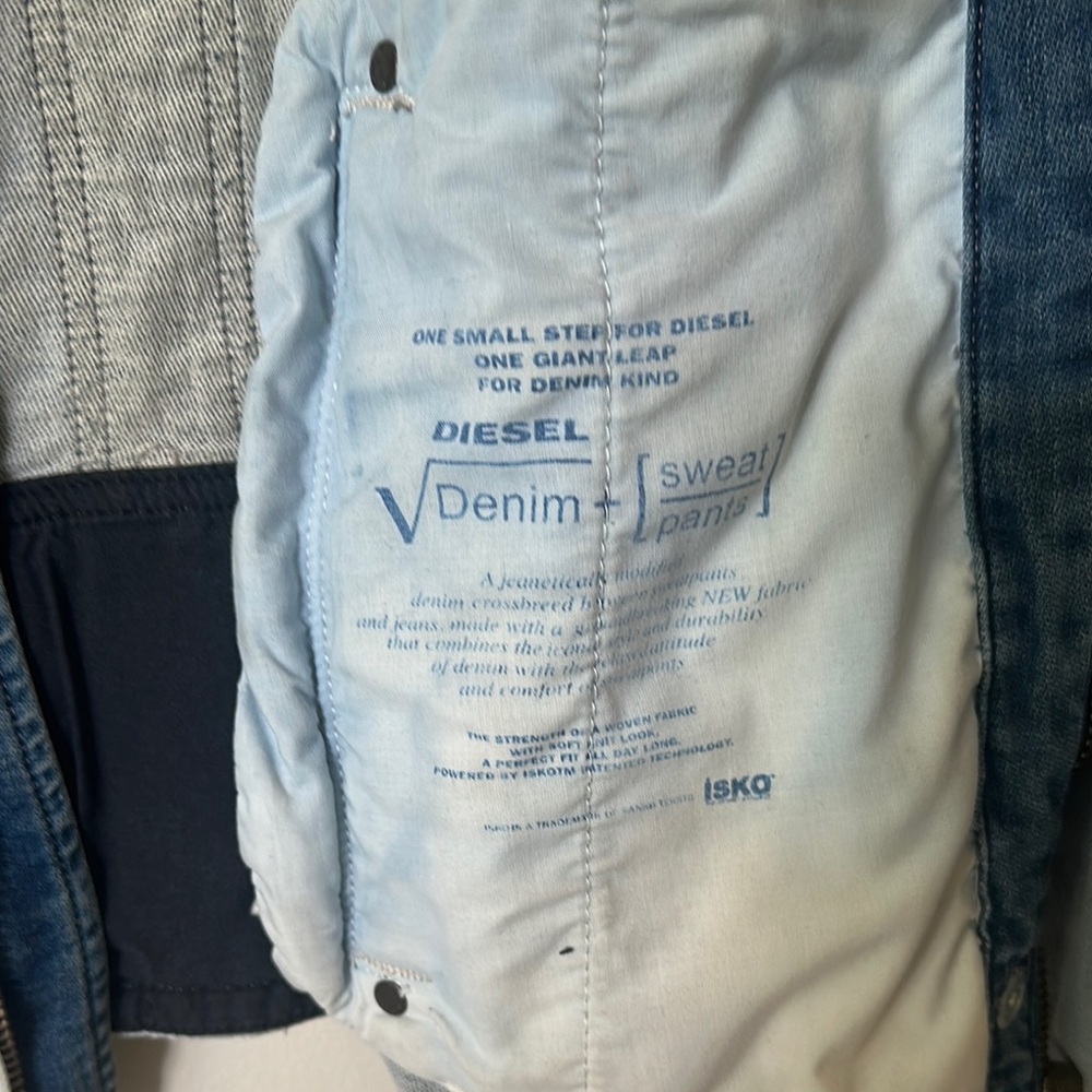 Diesel Two-Tone Distressed Denim Jacket - Picture 2 of 15